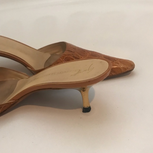 Giuseppe Zannoti kitten heel croc mules - Picture 2 of 3